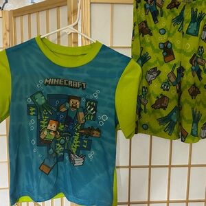 Minecraft Kids Pajama Set - Blue and Green